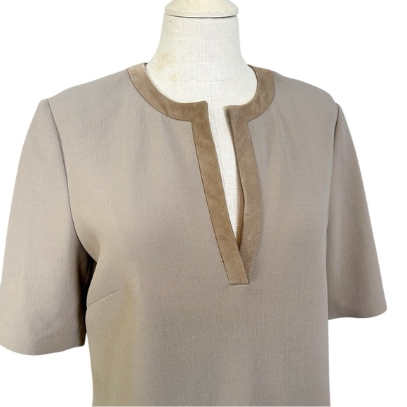 Ralph Lauren Black Label Wool Suede Trim Career Sheath Mini Dress - Picture 8 of 14